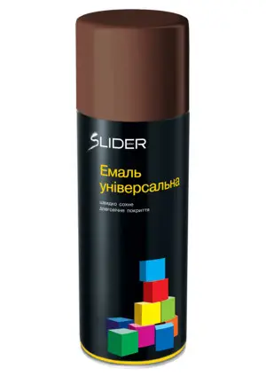 Емаль SLIDER color універсальна 8011 коричнева, в аер. упаковці, 400 мл